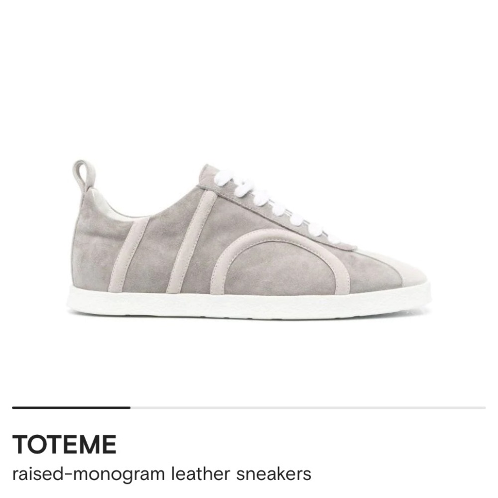 NWOT TOTEME Raised Monogram Leather Sneaker sz 38